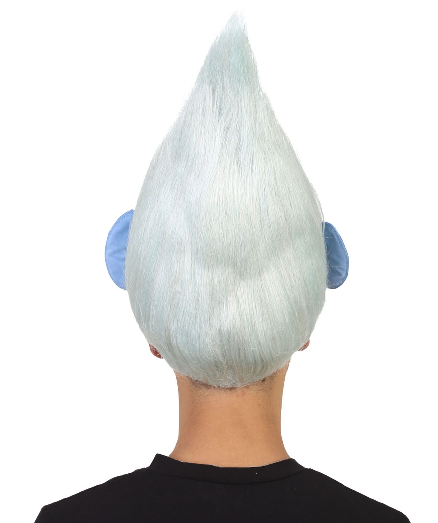 HPO Men's Pointy Diamond Guy Troll Wig with Blue Ears,Multiple Color,Flame-Retardant Synthetic Fiber