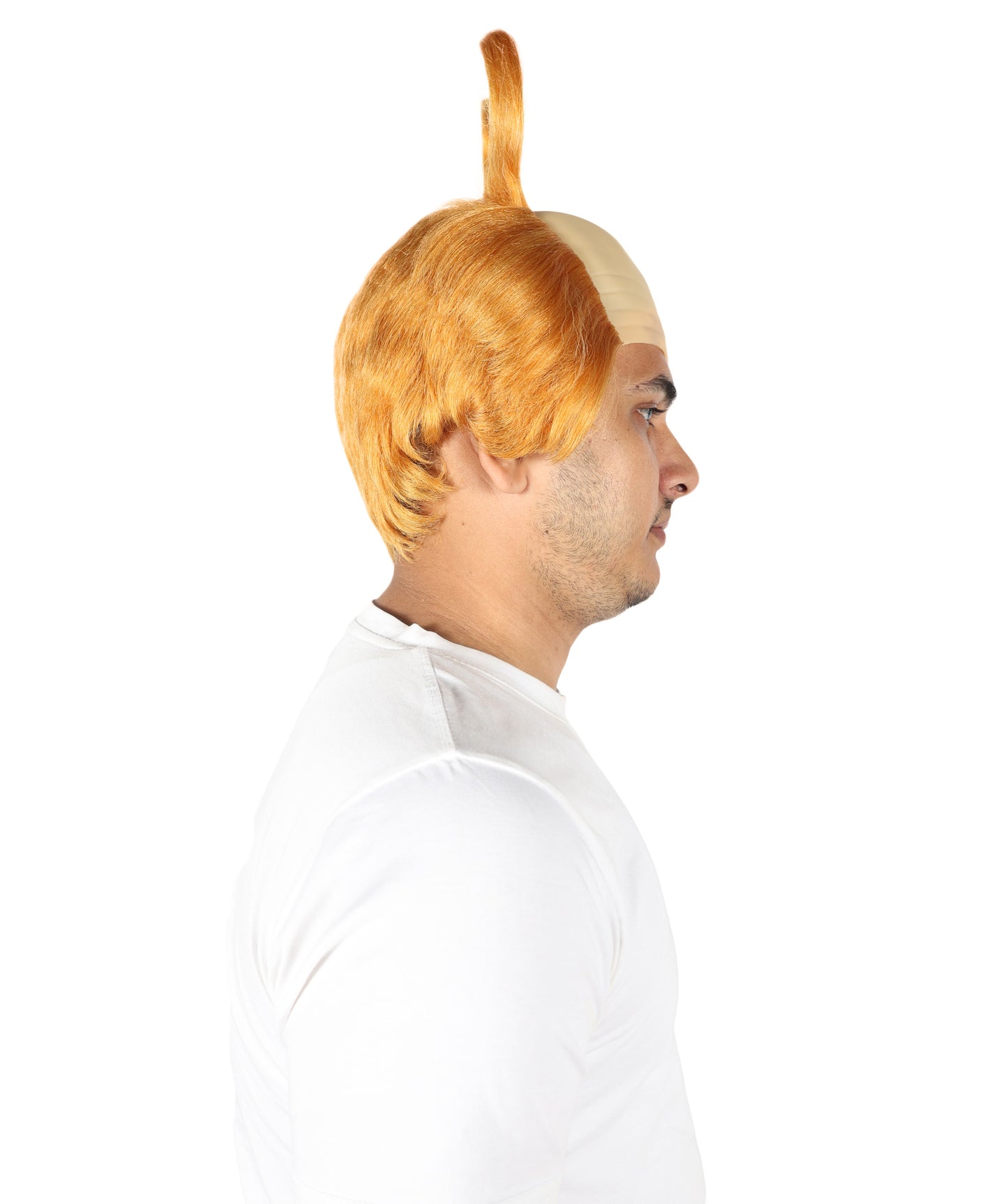HPO Men's Horned Munchkin Wig –Light Orange Fantasy Hairpiece
