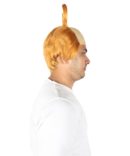 HPO Men's Horned Munchkin Wig –Light Orange Fantasy Hairpiece