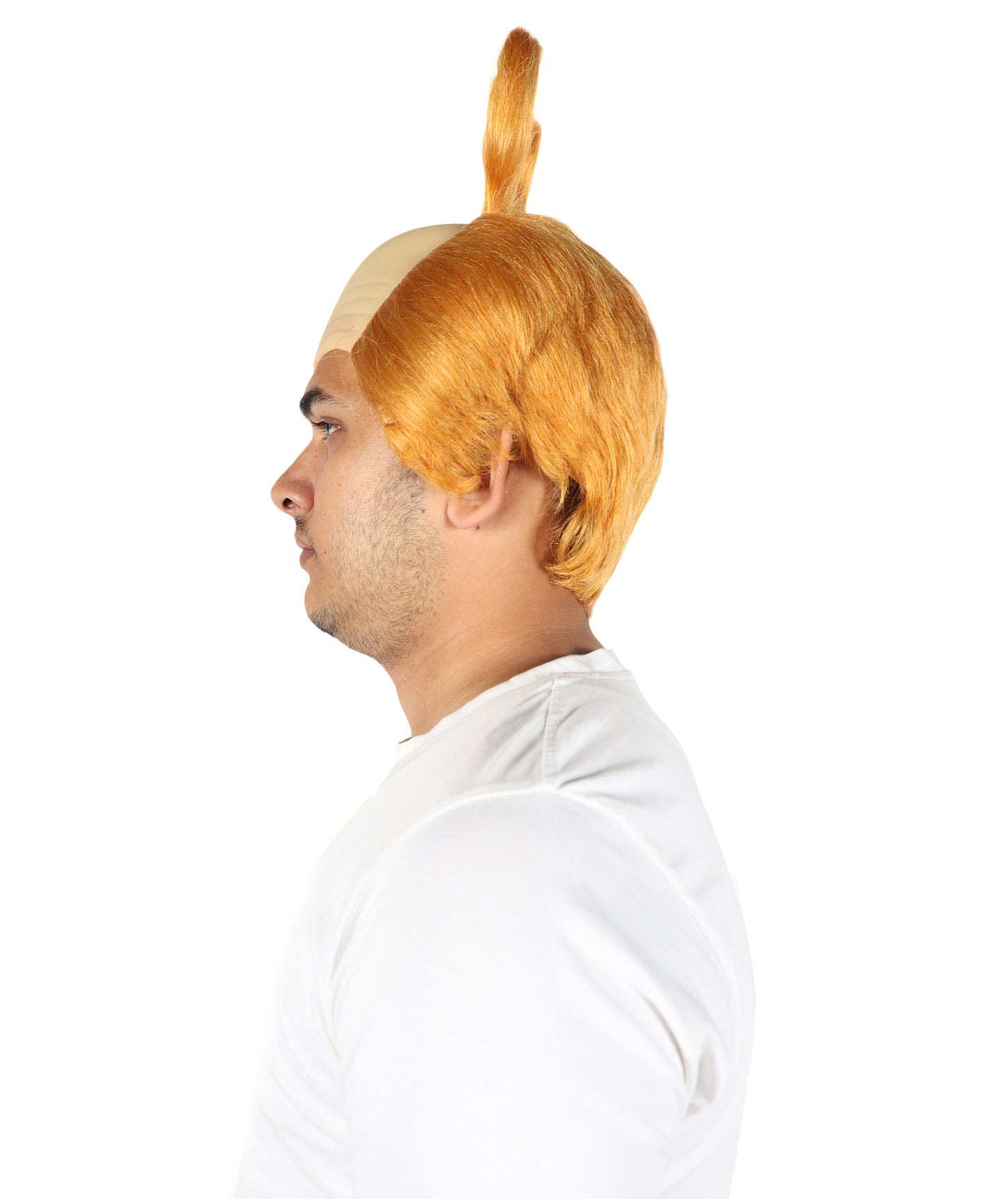 HPO Men's Horned Munchkin Wig –Light Orange Fantasy Hairpiece