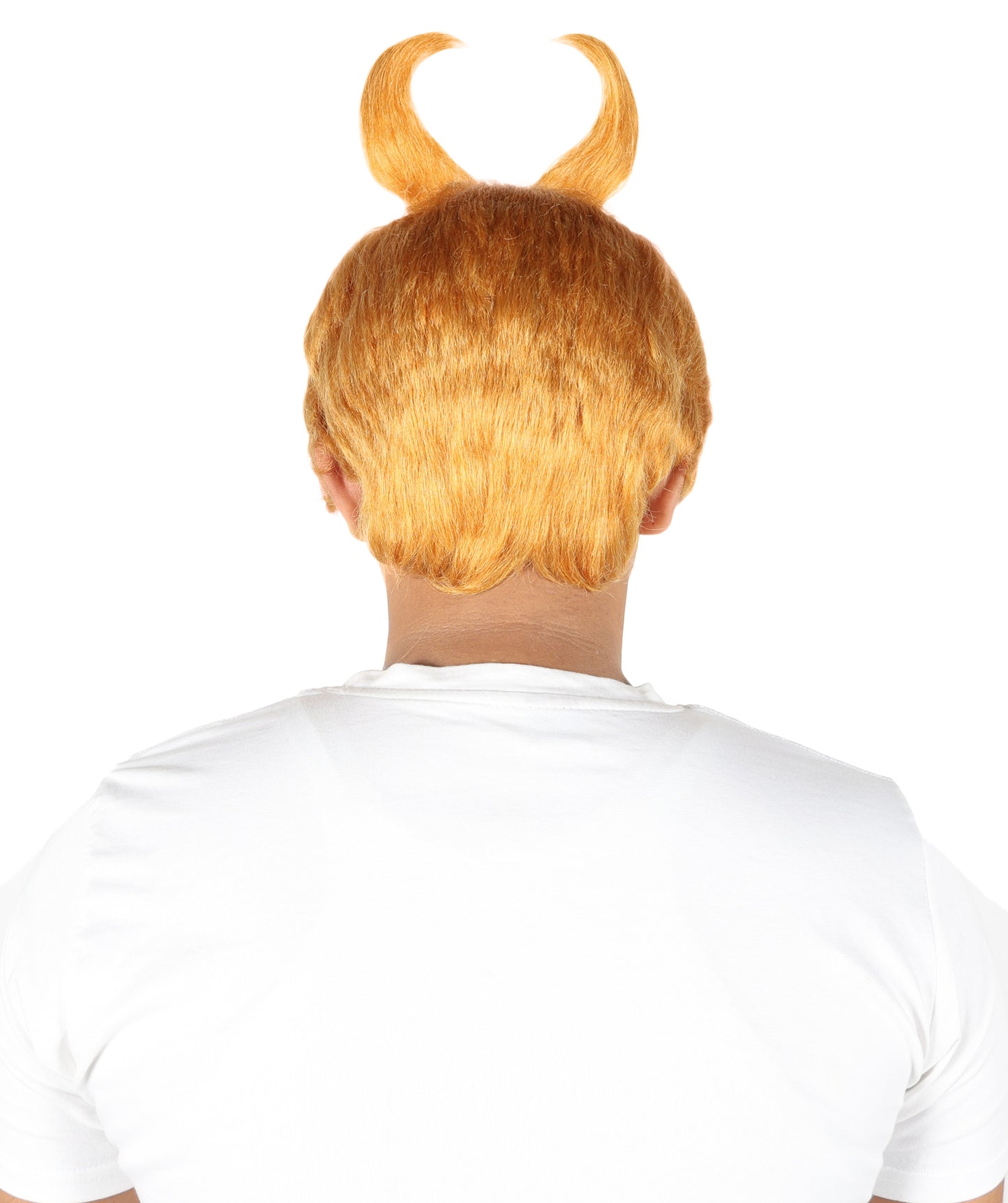 HPO Men's Horned Munchkin Wig –Light Orange Fantasy Hairpiece