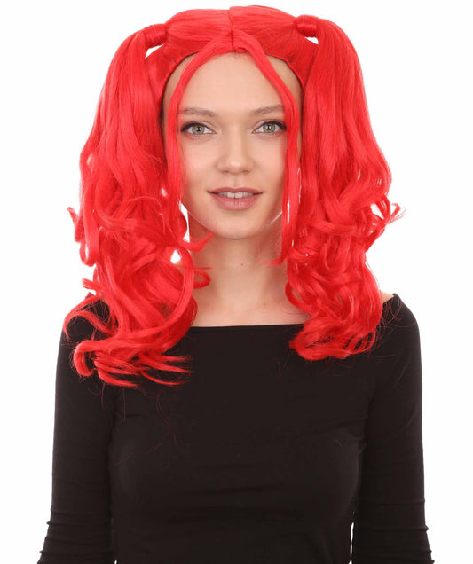 HPO Womens Dolly Pigtail Wigs Collection | Party Event Ready Fancy Halloween Wigs | Premium Breathable Capless Cap