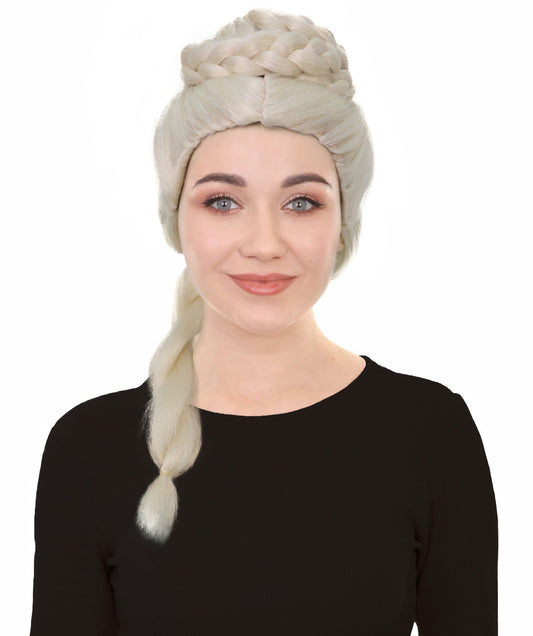 Women’s Blonde Dragon Queen Wig | Long Braid Fantasy Princess Hair for Halloween Parties