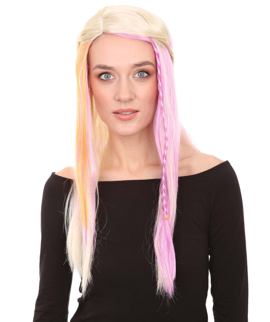 HPO Women's Sexy Purple Blonde Wig | Party Ready Fancy Halloween Wig | Premium Breathable Capless Cap