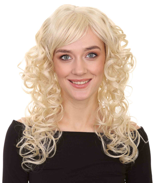 HPO Womens Wig | Curly Long Princess Blonde Halloween Wig | Premium Breathable Capless Cap