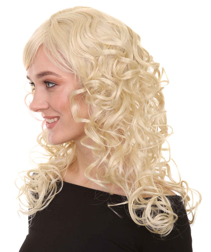 HPO Womens Wig | Curly Long Princess Blonde Halloween Wig | Premium Breathable Capless Cap