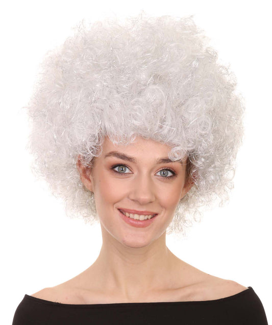White Runway Unisex Afro Wig | Sexy Party Halloween Wig | Premium Breathable Capless Cap