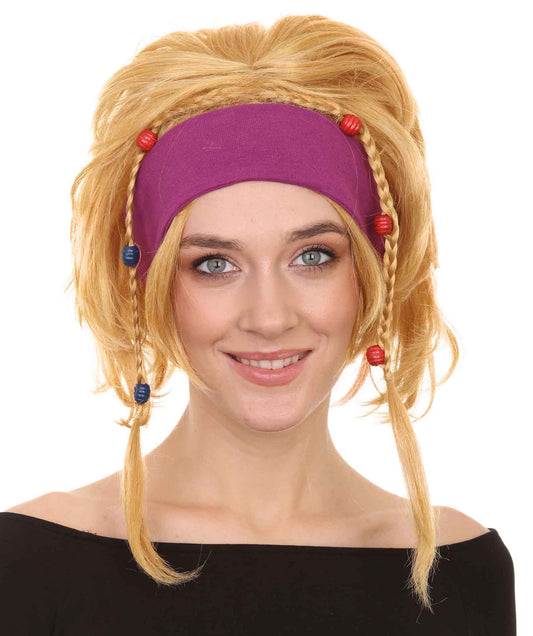 Gipsy Wig | Medium Golden Cosplay Halloween Wig | Premium Breathable Capless Cap