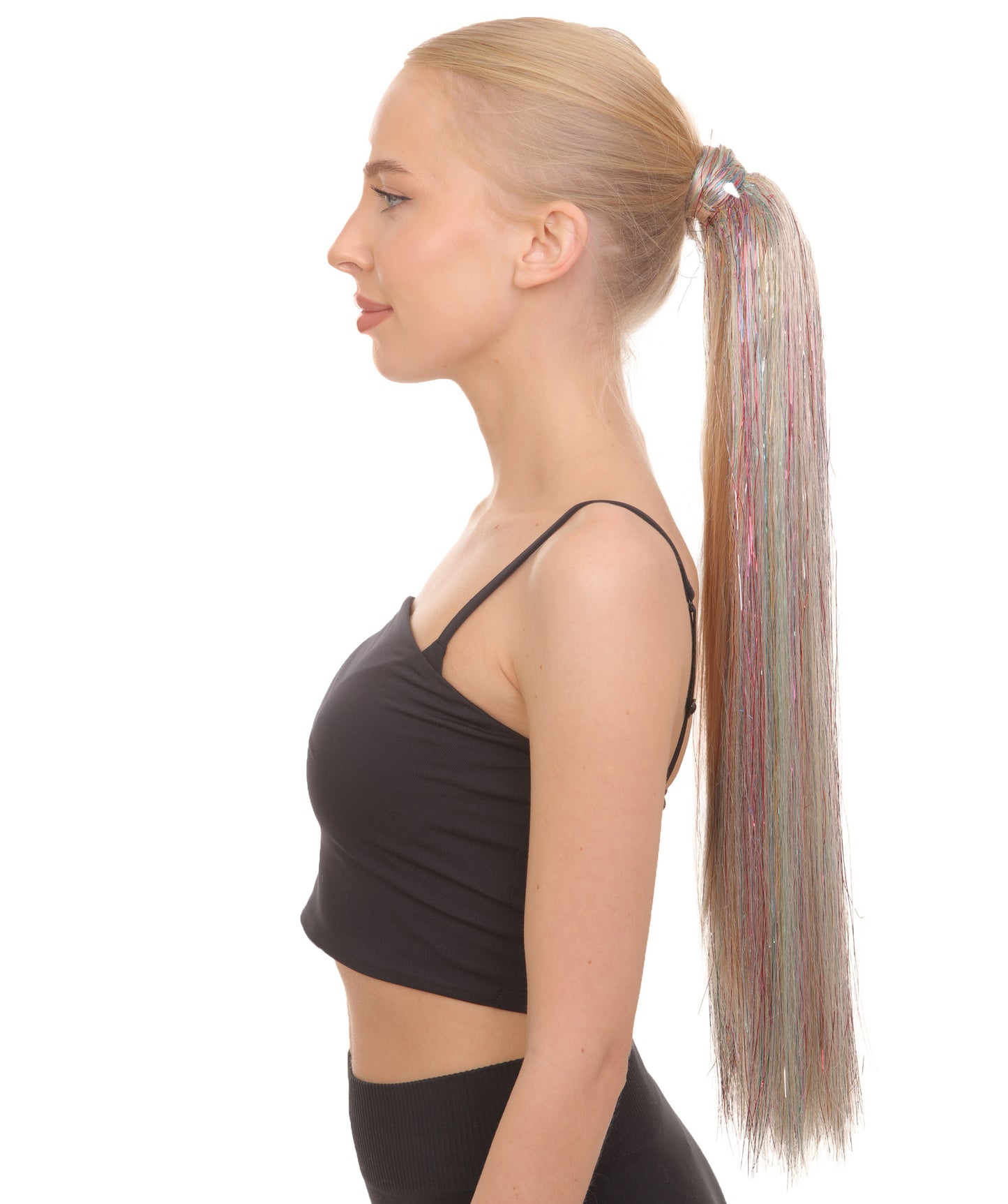 Multi Color Tinsel Ponytail Extensions