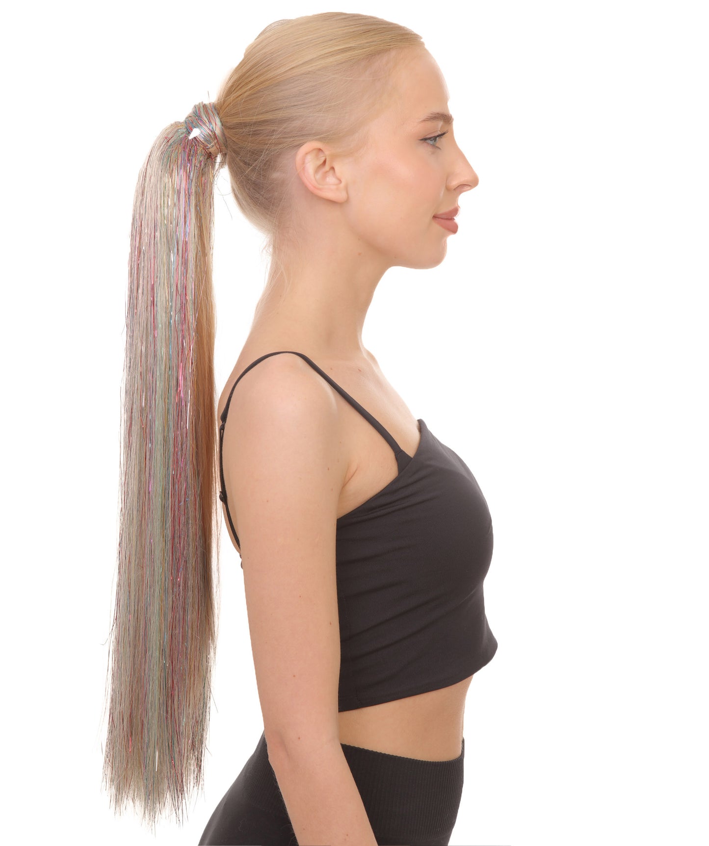 Multi Color Tinsel Ponytail Extensions