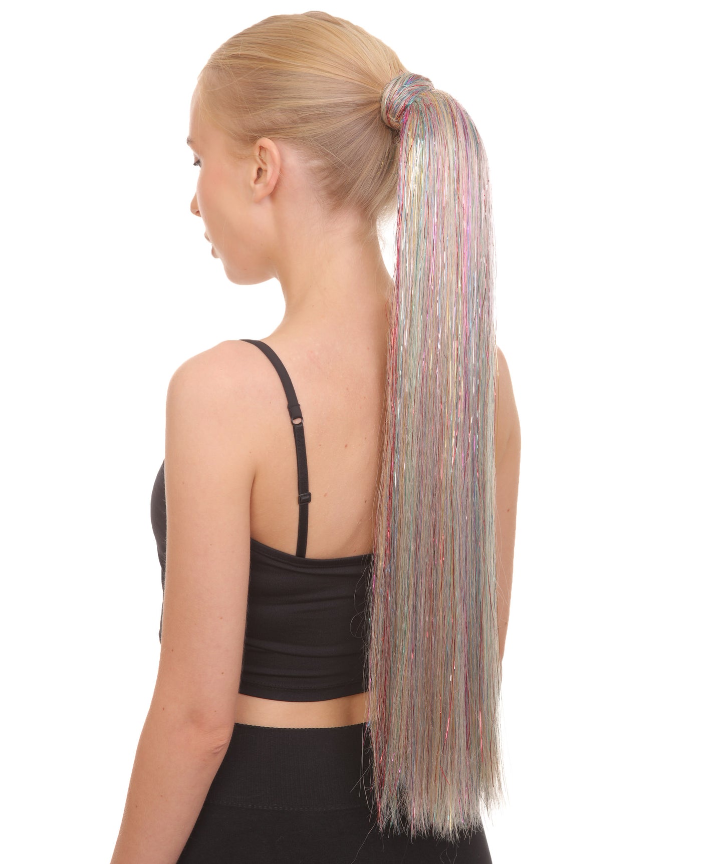 Multi Color Tinsel Ponytail Extensions