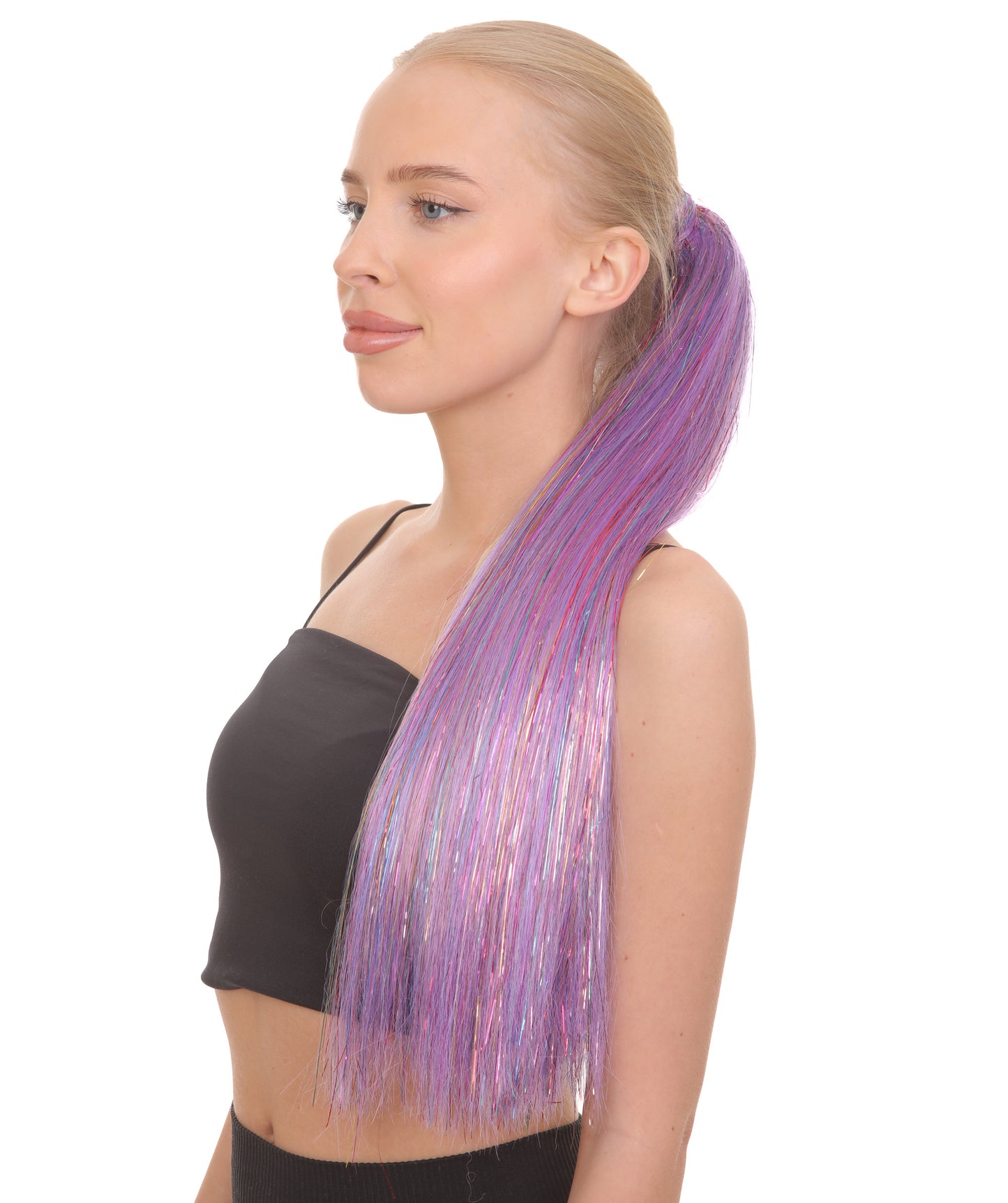 Multi Color Tinsel Ponytail Extensions