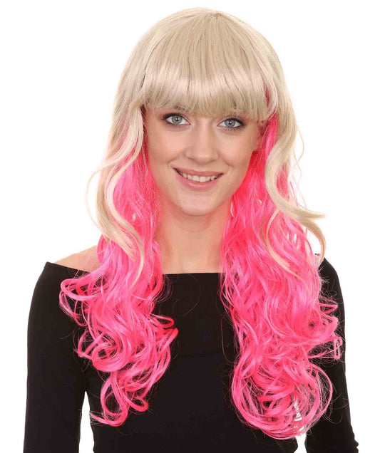 Princess Jessie Womens Wig | Blond Pink Halloween Wig | Premium Breathable Capless Cap