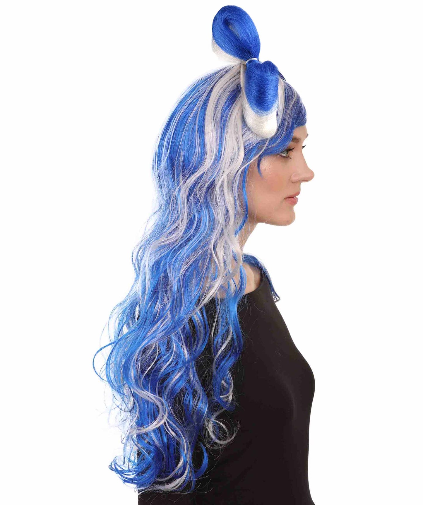 Blue Butterfly Wig | Long Curly Two Toned Insect Halloween Wig | Premium Breathable Capless Cap