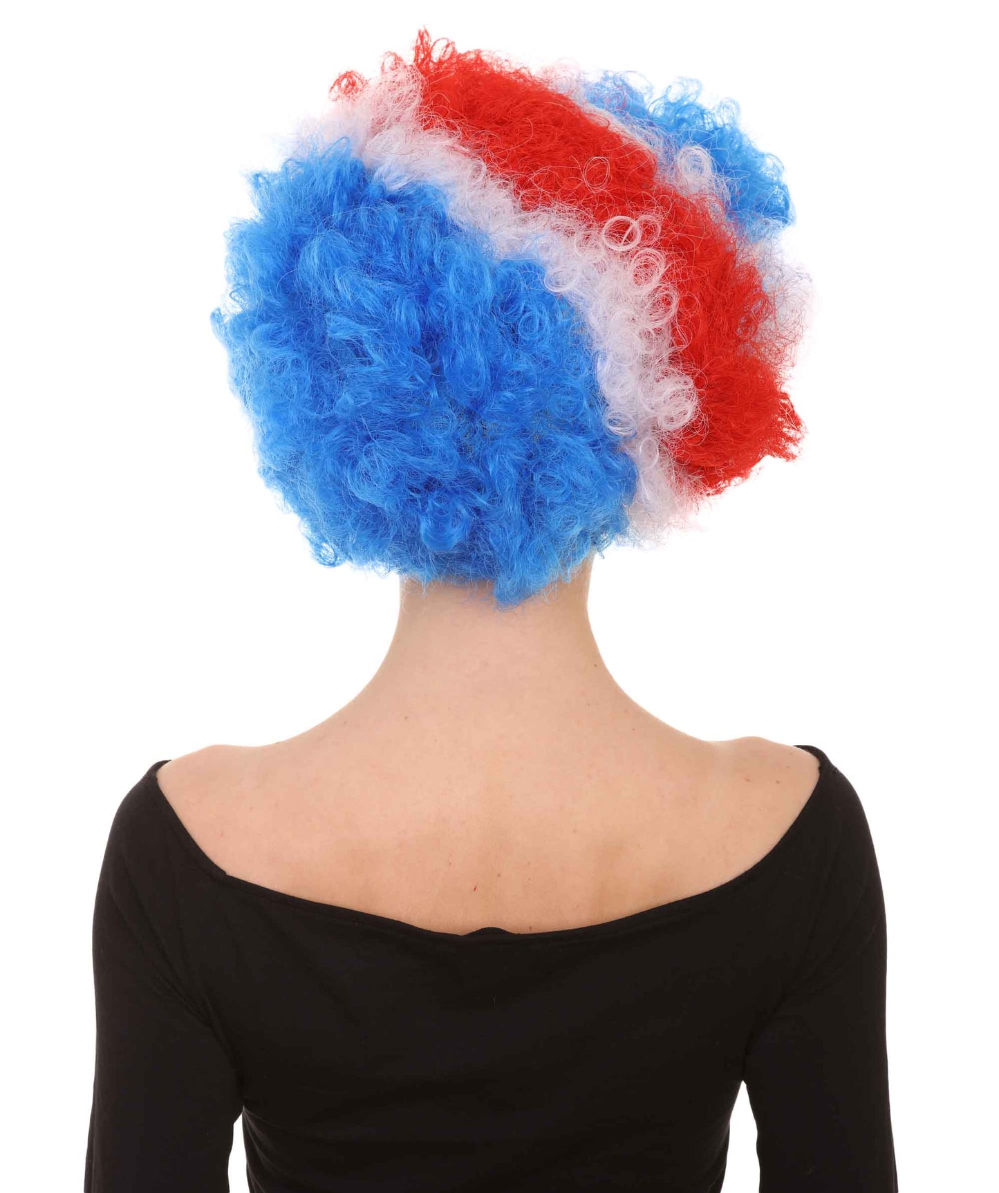 Red Blue Party Afro Wig Super Size Jumbo Character Halloween Wig | Premium Breathable Capless Cap