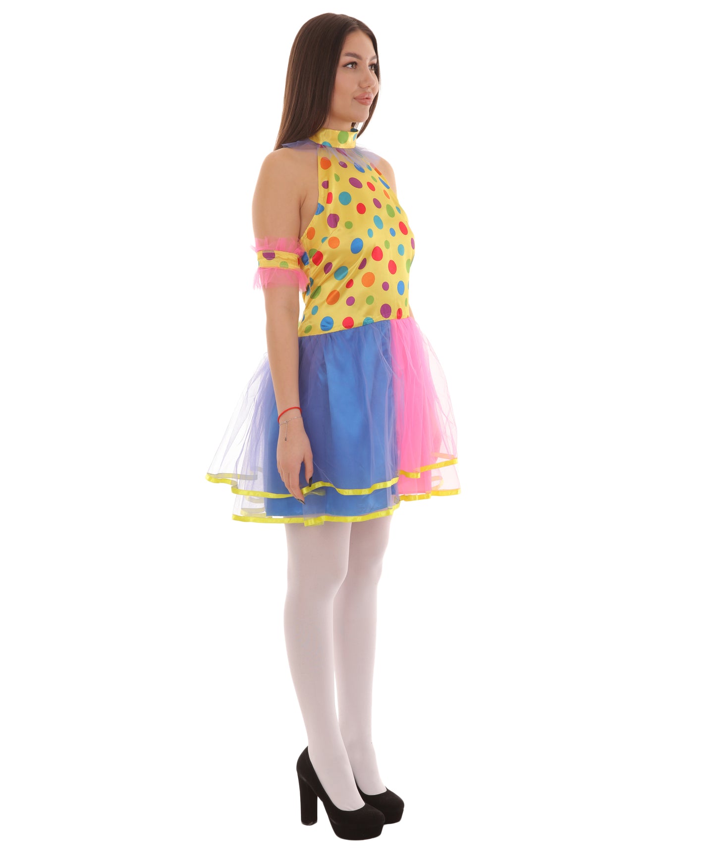 Women's Circus Clown Party Dress Costume | Multi Color Fancy Costume