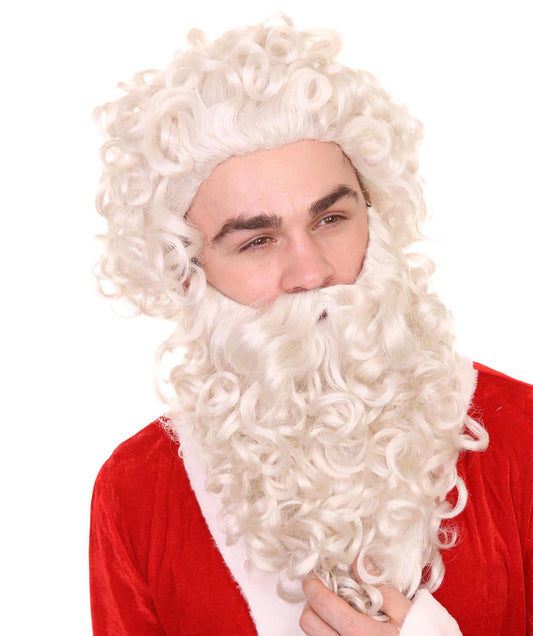 Curly Santa Claus Wig & Beard Set | Premium Breathable Capless Cap