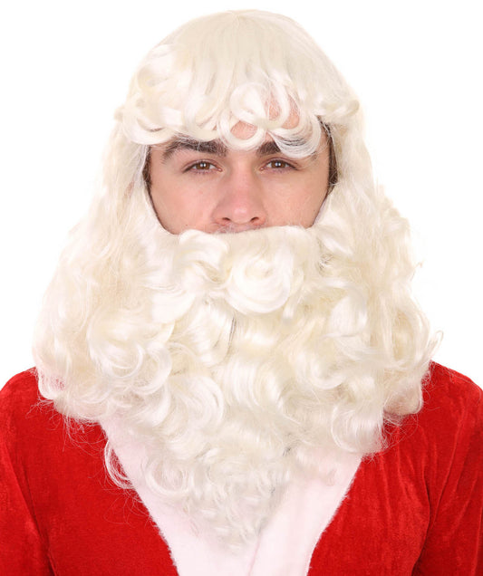 Merry Christmas Santa Claus Wig and Beard Set | Premium Breathable Capless Cap