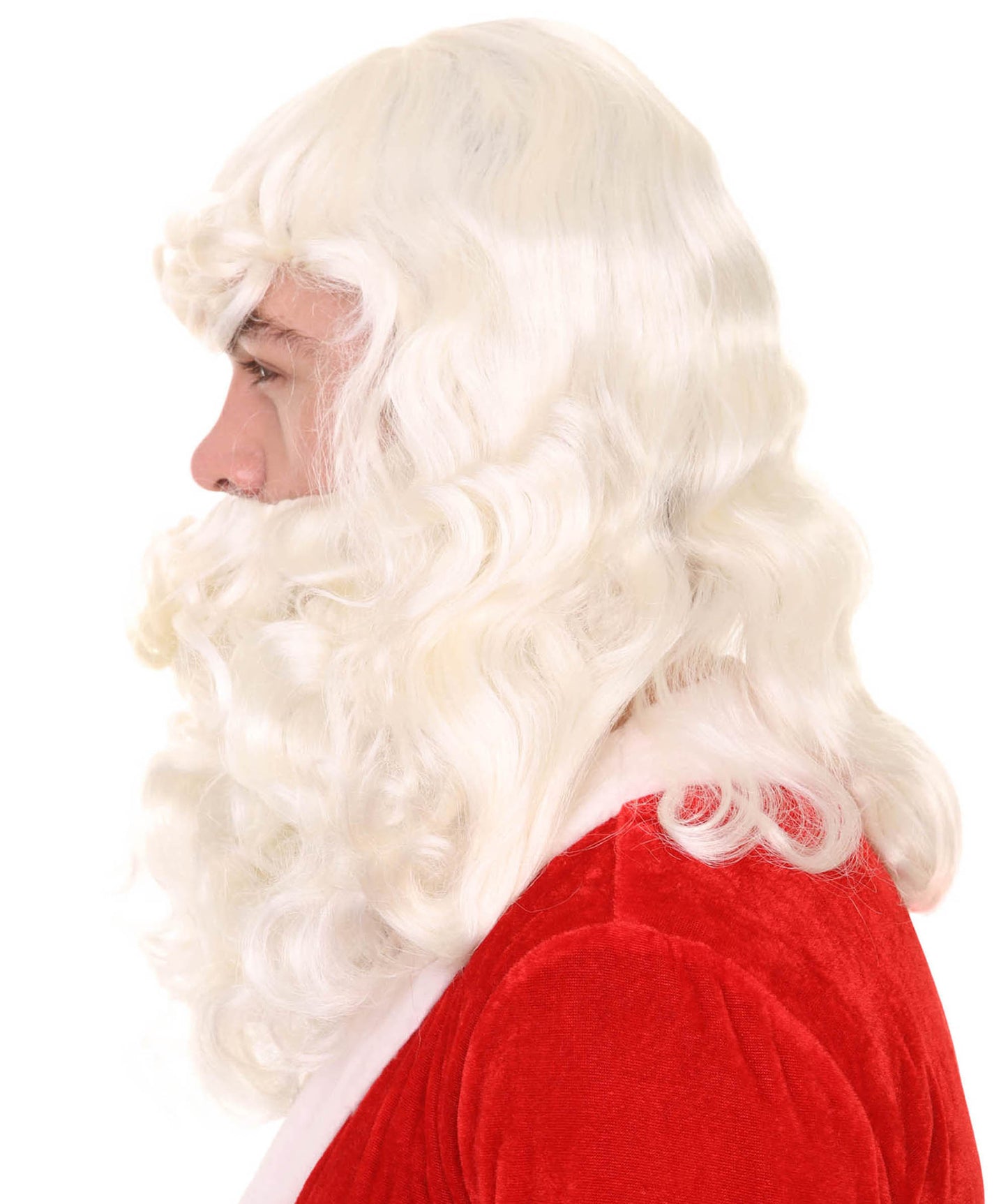 Merry Christmas Santa Claus Wig and Beard Set | Premium Breathable Capless Cap