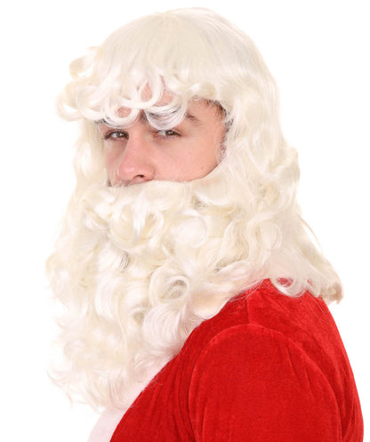 Merry Christmas Santa Claus Wig and Beard Set | Premium Breathable Capless Cap