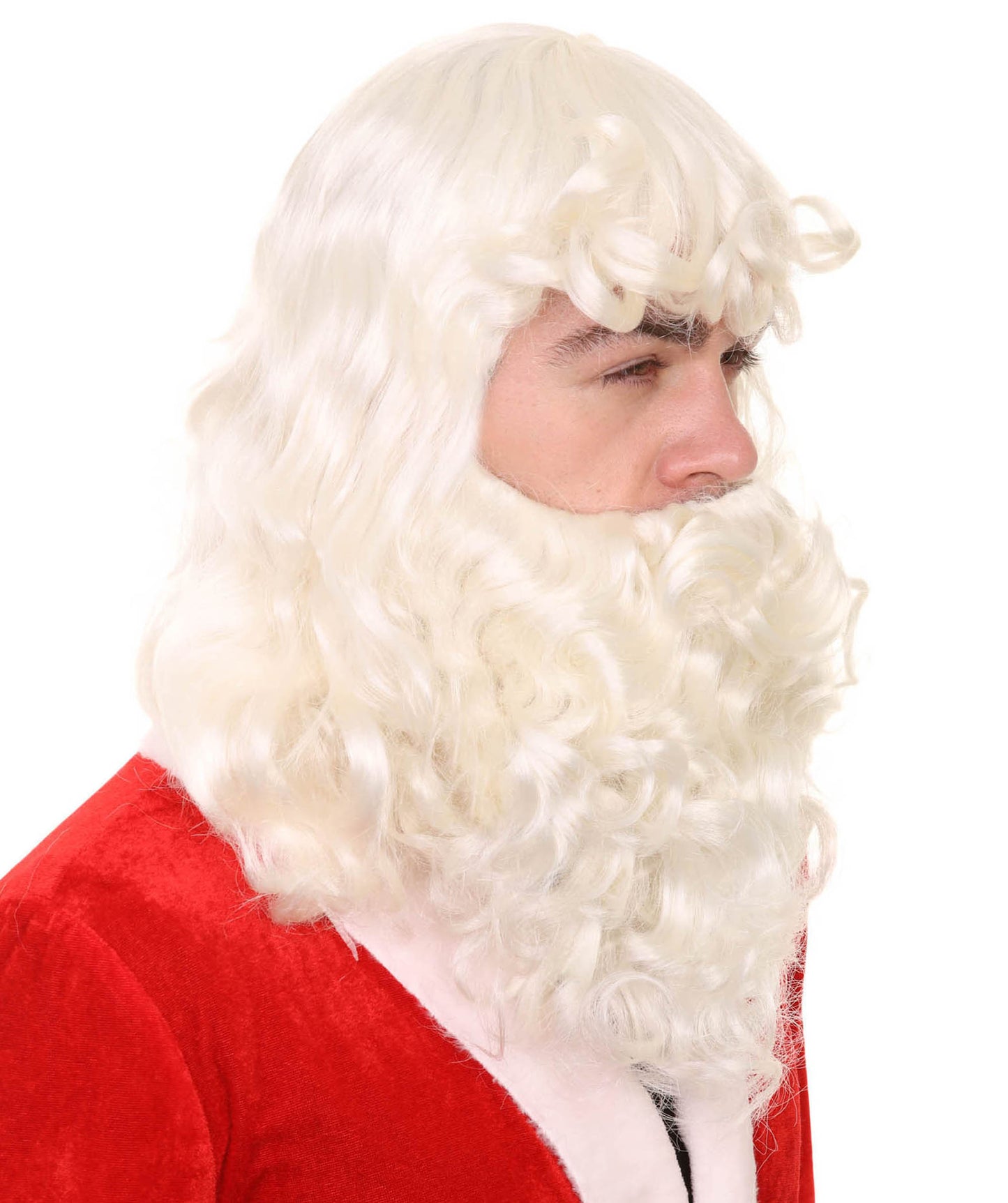 Merry Christmas Santa Claus Wig and Beard Set | Premium Breathable Capless Cap