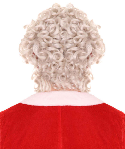 Men's Curly Santa Claus Wig and Beard Set | Premium Breathable Capless Cap