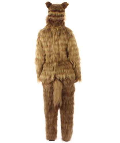 Furry Fox Collection Costume | Women's White and Orange Straight Long Furry Fox Fancy  Costume with Tail