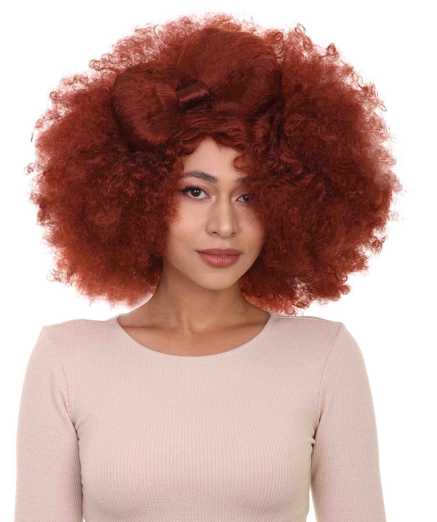 HPO Women's Jumbo Afro Small Bow Wigs Collections | Super Size Halloween Wigs | Premium Breathable Capless Cap