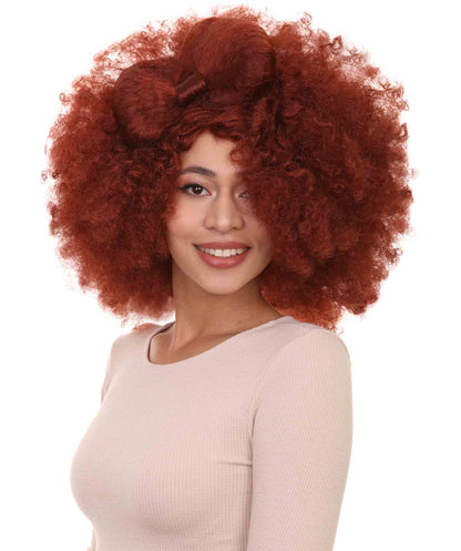 HPO Women's Jumbo Afro Small Bow Wigs Collections | Super Size Halloween Wigs | Premium Breathable Capless Cap