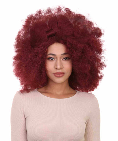 HPO Women's Jumbo Afro Small Bow Wigs Collections | Super Size Halloween Wigs | Premium Breathable Capless Cap