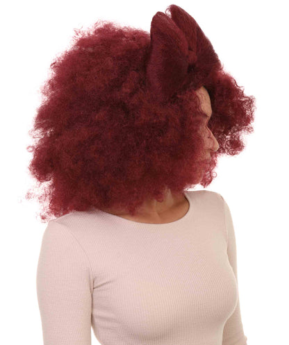 HPO Women's Jumbo Afro Small Bow Wigs Collections | Super Size Halloween Wigs | Premium Breathable Capless Cap