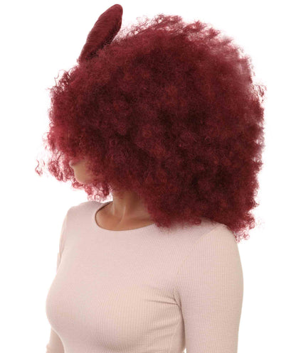 HPO Women's Jumbo Afro Small Bow Wigs Collections | Super Size Halloween Wigs | Premium Breathable Capless Cap