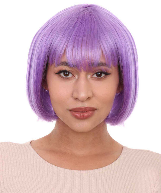 Womens Purple Witch Bob Wig | Party Ready Fancy Halloween Wig | Premium Breathable Capless Cap