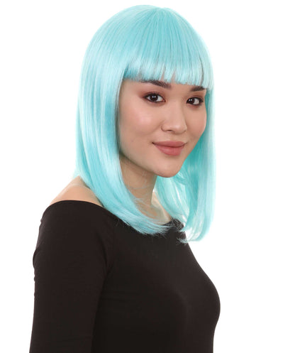 HPO Women's Shoulder Length Bob Wig Collection | Straight Halloween Wig Multiple Color Option | Premium Breathable Capless Cap
