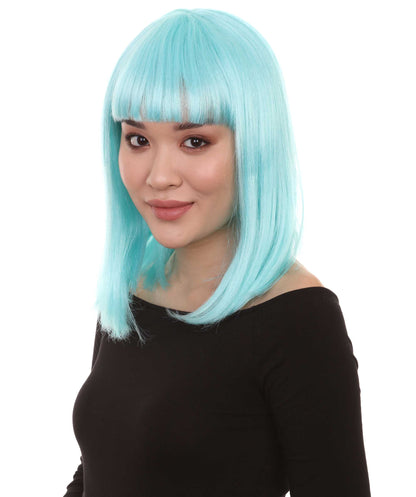 HPO Women's Shoulder Length Bob Wig Collection | Straight Halloween Wig Multiple Color Option | Premium Breathable Capless Cap