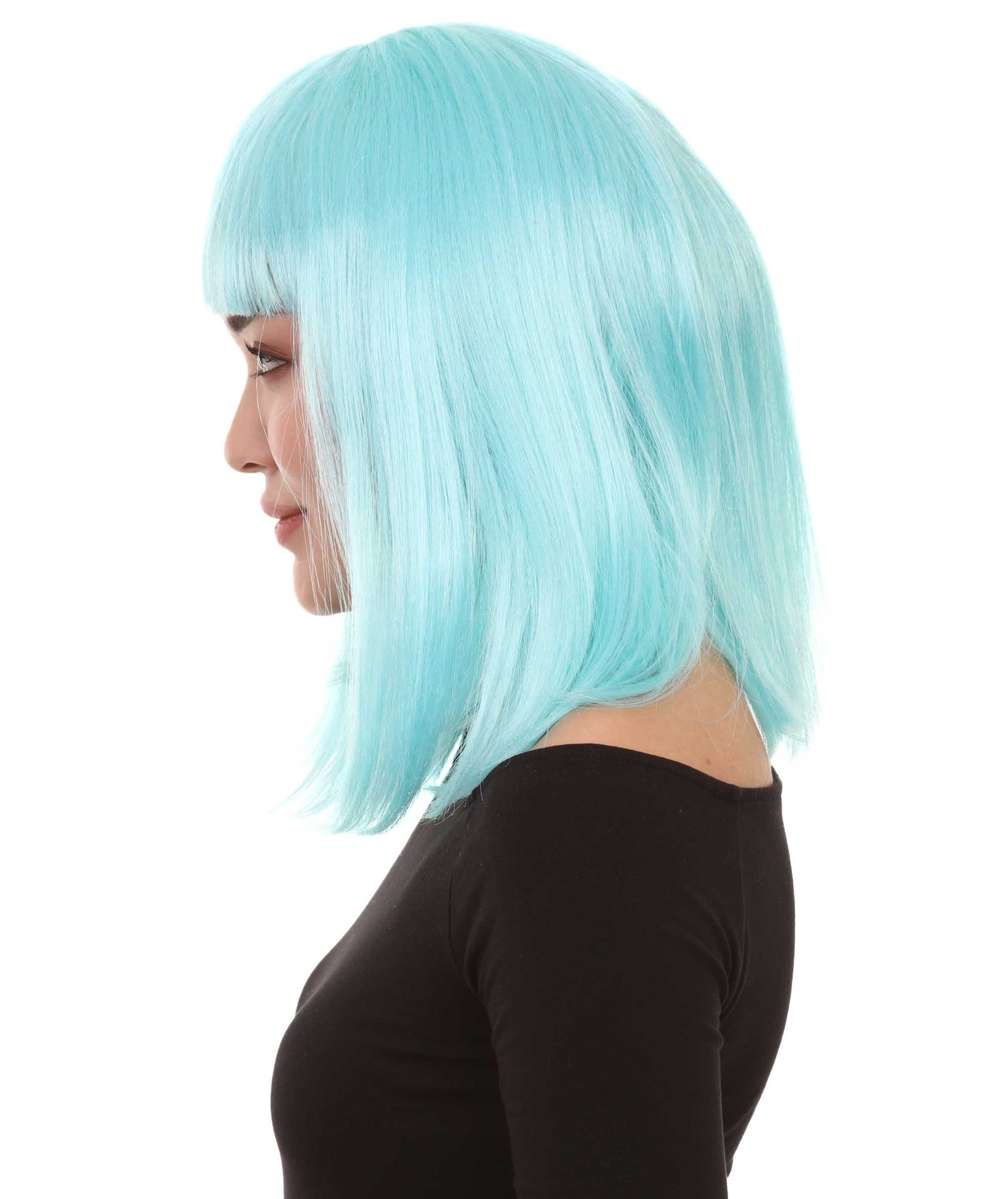 HPO Women's Shoulder Length Bob Wig Collection | Straight Halloween Wig Multiple Color Option | Premium Breathable Capless Cap