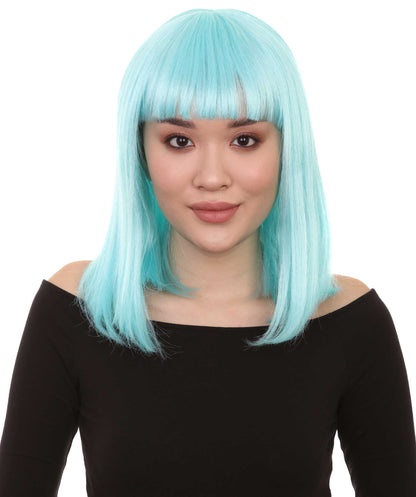 HPO Women's Shoulder Length Bob Wig Collection | Straight Halloween Wig Multiple Color Option | Premium Breathable Capless Cap