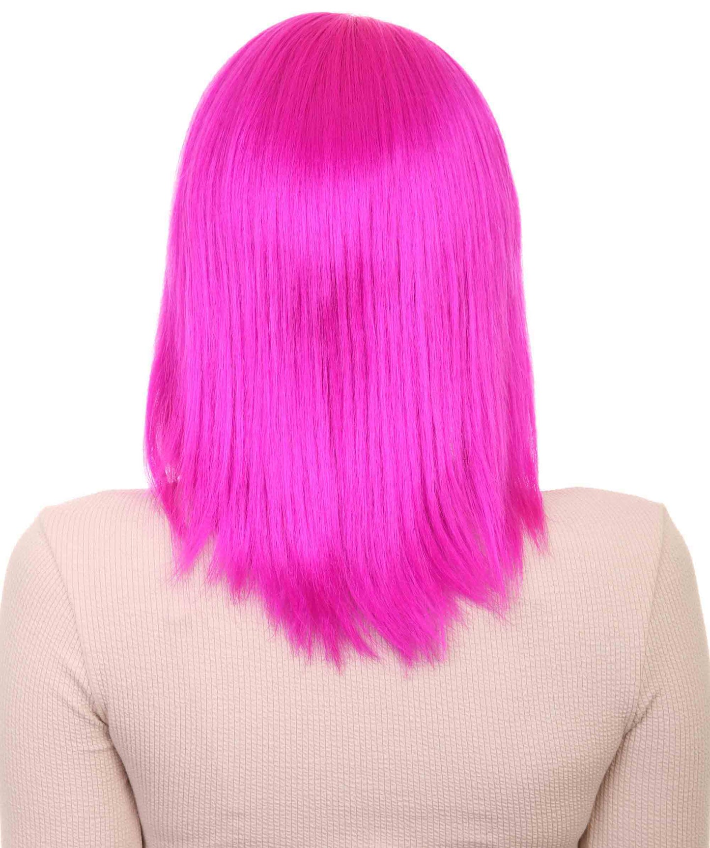 Shoulder Length Bob with Side Bangs Party Wig |  Halloween Wig | Premium Breathable Capless Cap