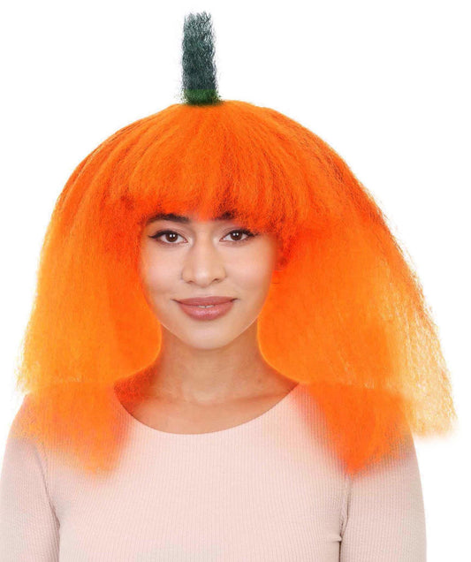 Halloween Pumpkin Woman Wig | Fruit Vegetables Halloween Wig | Premium Breathable Capless Cap