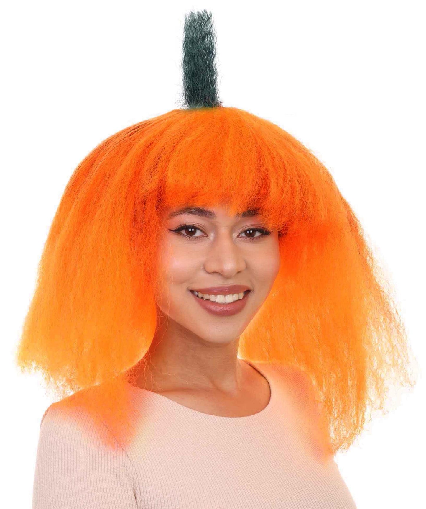 Halloween Pumpkin Woman Wig | Fruit Vegetables Halloween Wig | Premium Breathable Capless Cap