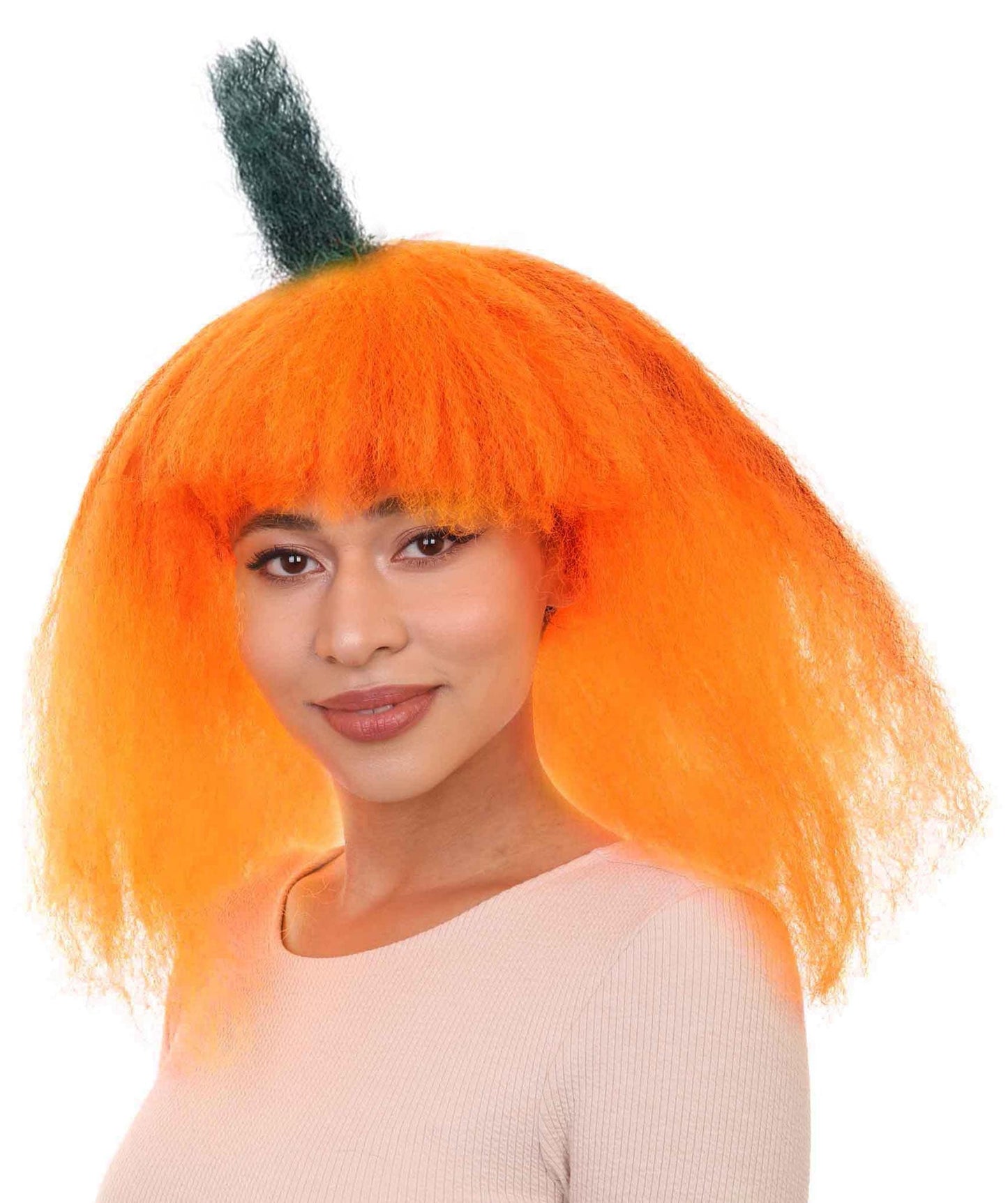 Halloween Pumpkin Woman Wig | Fruit Vegetables Halloween Wig | Premium Breathable Capless Cap