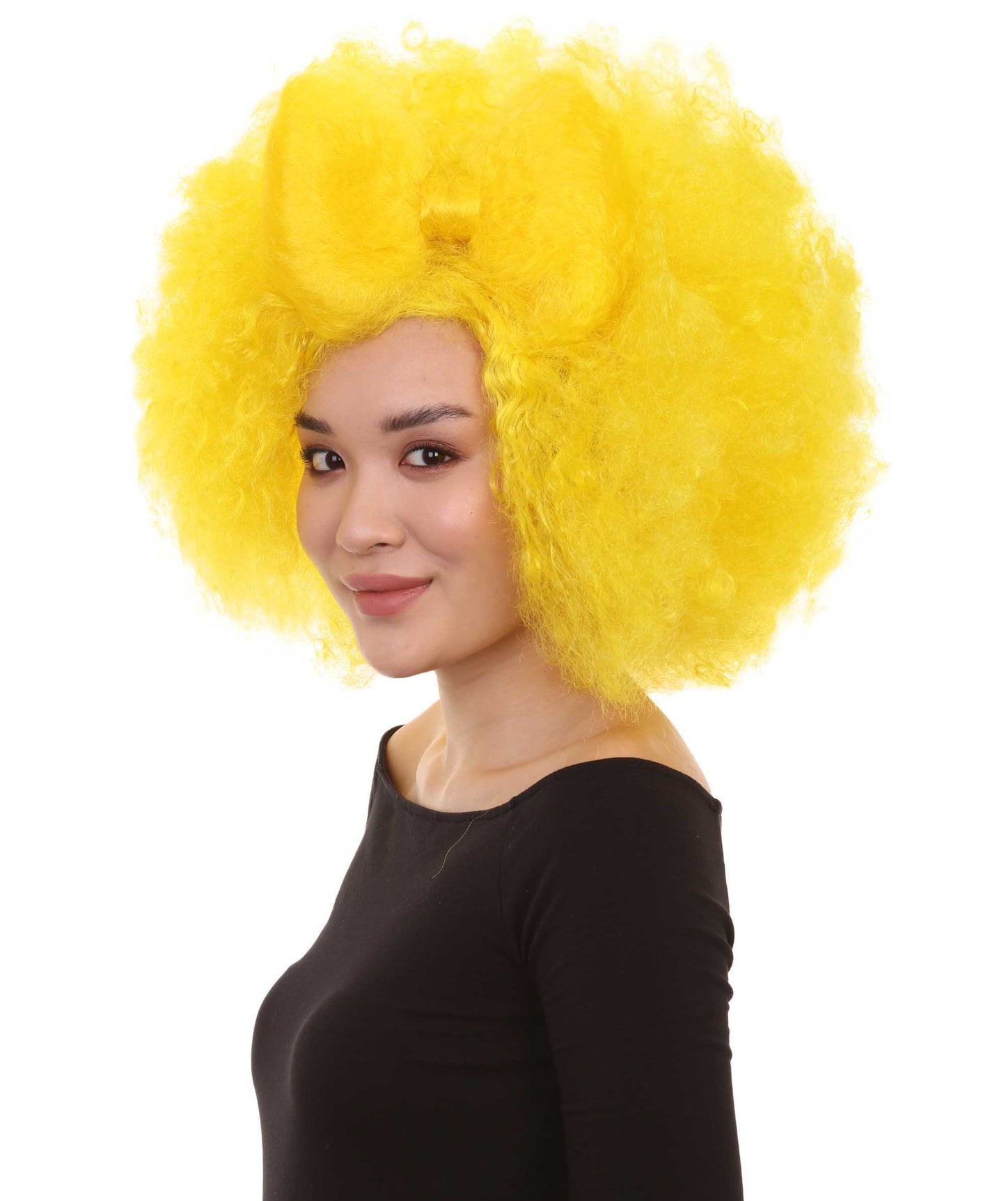 HPO Women's Jumbo Afro Small Bow Wigs Collections | Super Size Halloween Wigs | Premium Breathable Capless Cap