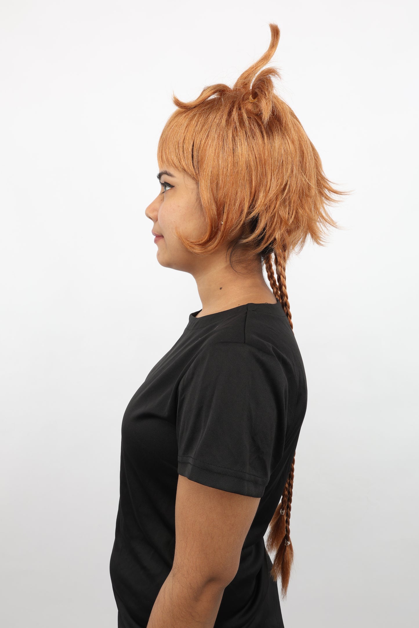 HPO Women's Animal Ear Braided Brown Wig | Synthetic fiber, short bob with sculpted ears and long micro-braids, breathable base | Party, Halloween, theater, drag, performance, costume events