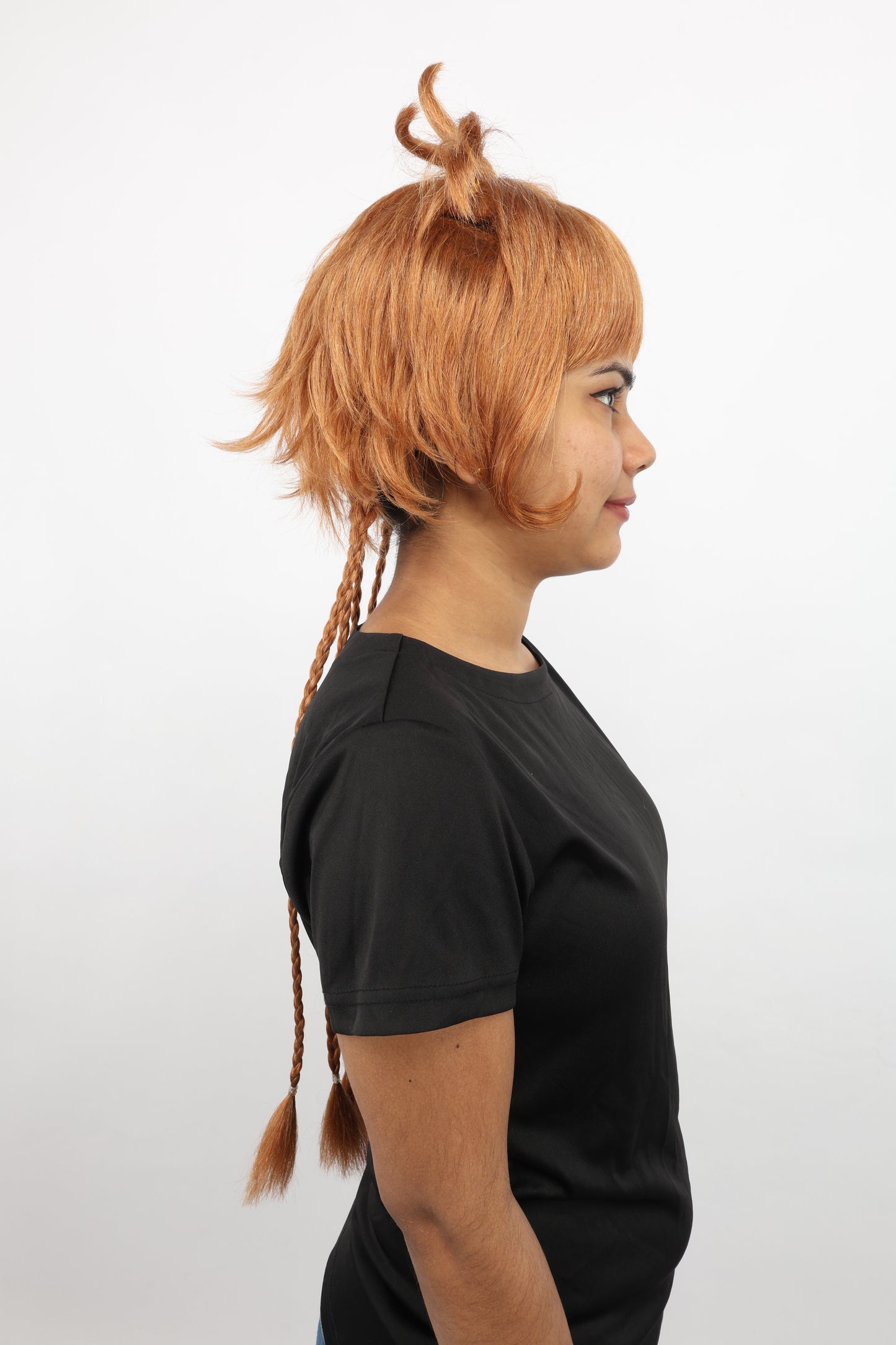 HPO Women's Animal Ear Braided Brown Wig | Synthetic fiber, short bob with sculpted ears and long micro-braids, breathable base | Party, Halloween, theater, drag, performance, costume events