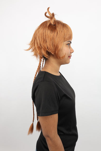 HPO Women's Animal Ear Braided Brown Wig | Synthetic fiber, short bob with sculpted ears and long micro-braids, breathable base | Party, Halloween, theater, drag, performance, costume events