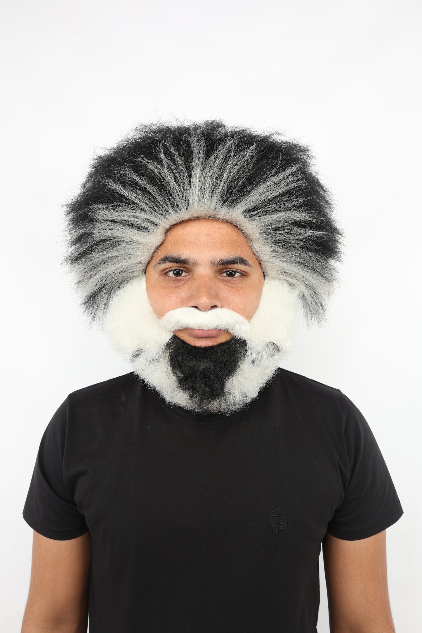 HPO Adult Men's Hillbilly Wig, Mustache & Beard Set | Straight Multicolor Hair with Matching Mustache, Beard & Sideburns | Synthetic Wig for Cosplay, Halloween & Roleplay