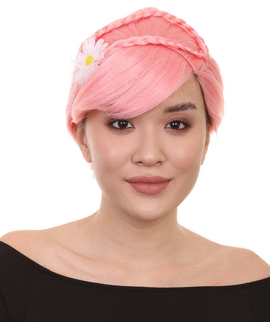 Pretty Pink Ponytail Womens Wig | Pop Star Character Halloween Wig | Premium Breathable Capless Cap
