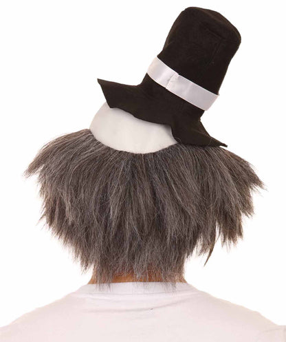 HPO Horror Clown Men's Wig with Hat | Grey Ghost Wig HM-601A