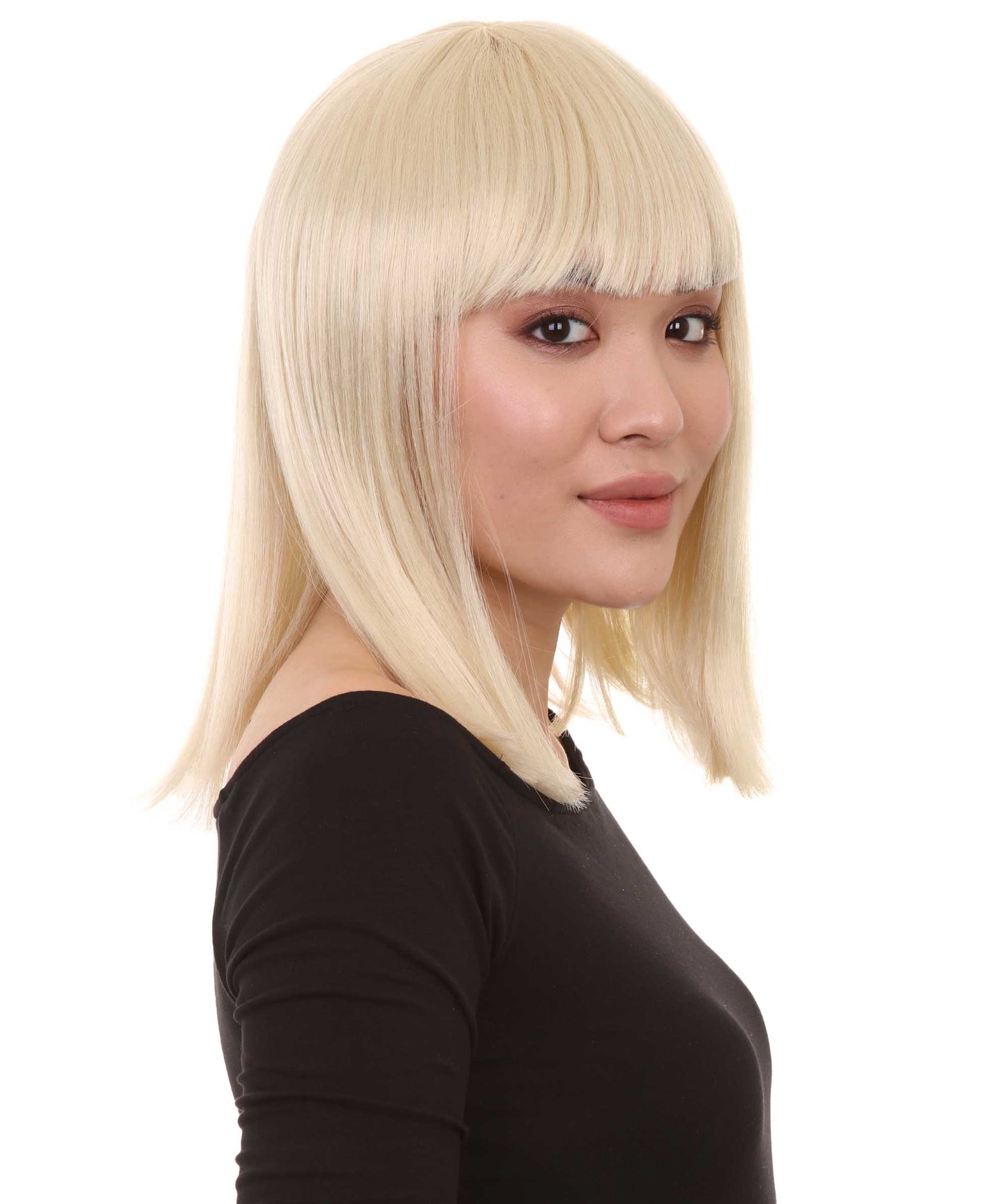HPO Women's Shoulder Length Bob Wig Collection | Straight Halloween Wig Multiple Color Option | Premium Breathable Capless Cap