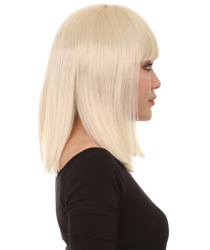 HPO Women's Shoulder Length Bob Wig Collection | Straight Halloween Wig Multiple Color Option | Premium Breathable Capless Cap